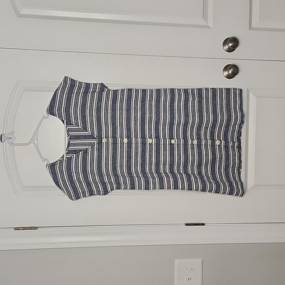 Peyton & Parker Preppy Maritime Striped Linen Shift Dress - Picture 1 of 6